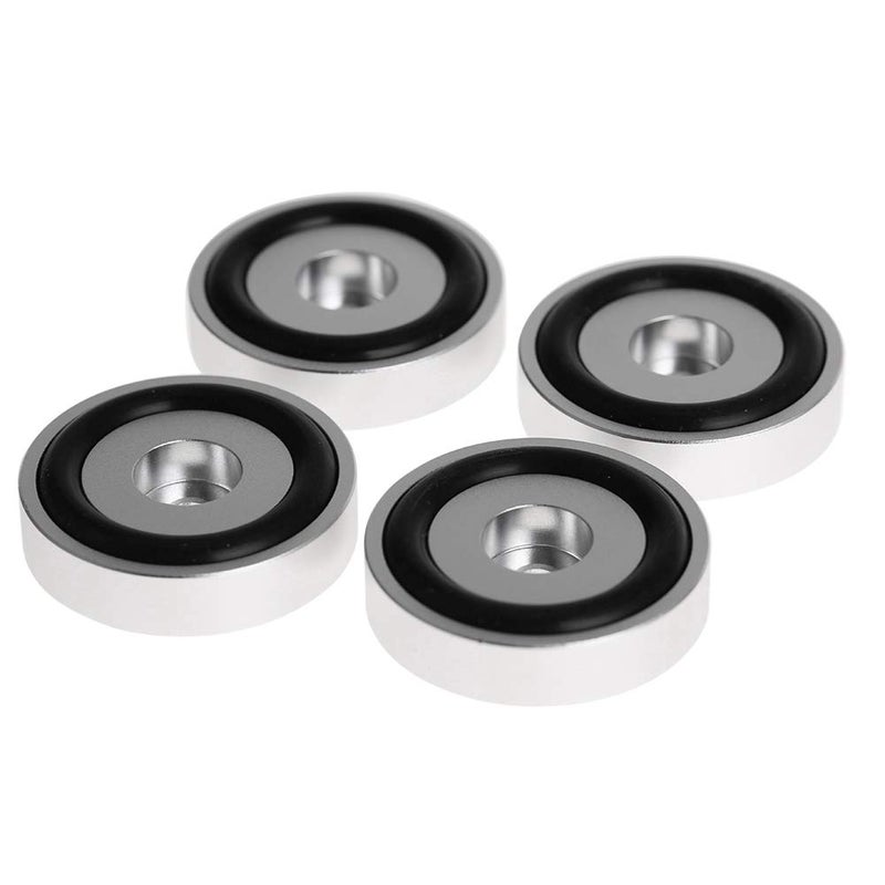 Ciglow 4Pcs Anti Vibration Amplifier Feet, 4010mm Aluminium Alloy Universal Copper Speaker Spikes Isolation Sand Blasting Amplifier Pads Feet (Silver) - Image 3